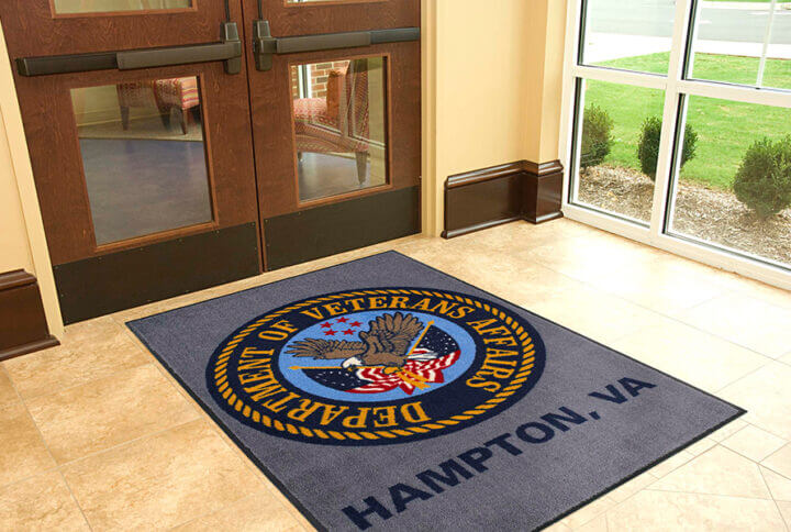 entry mat featuring logo of the department of veterans affairs