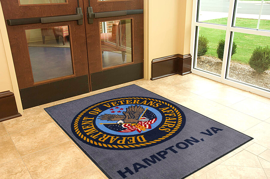 entry mat featuring logo of the department of veterans affairs
