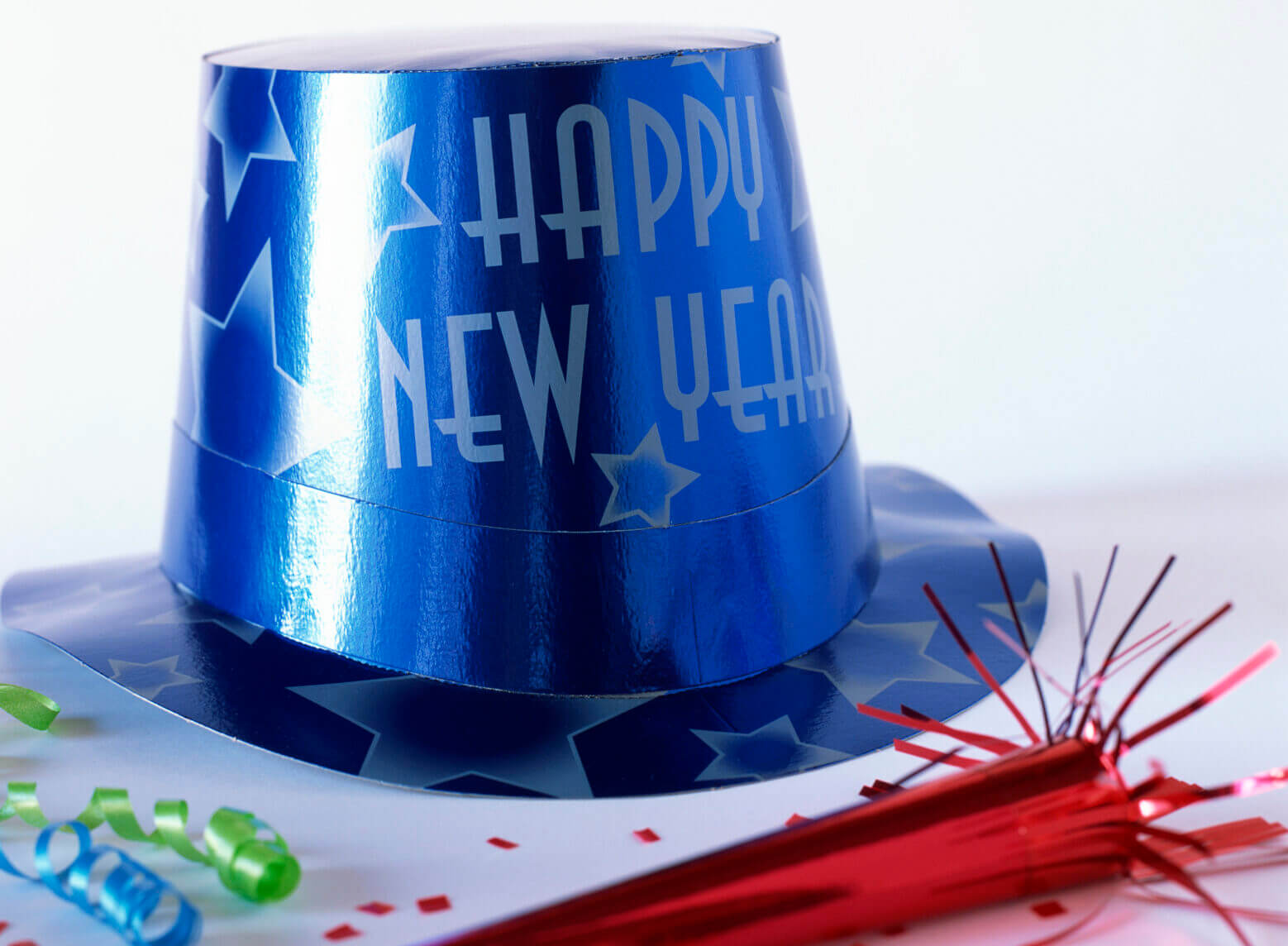 happy new year hat with party favors